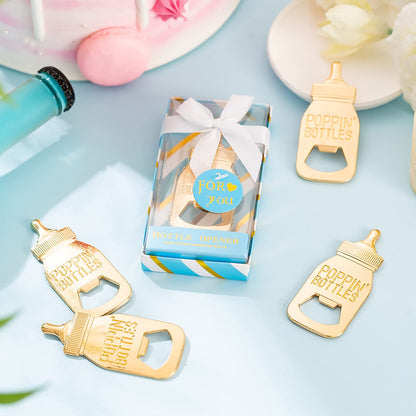 24 Pieces Baby Bottle Openers Shower Favoris, Gifts, Decorations, or Souvenir Guest Gift Boxes, Poppin Design for Baby Boys or Girls (24 Pack Green)