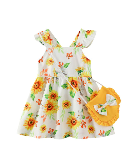 Mioglrie Baby Girl Clothes Newborn Dress Summer Toddler Girls' Clothing Casual Sundress with Cute Bag Infant Outfits