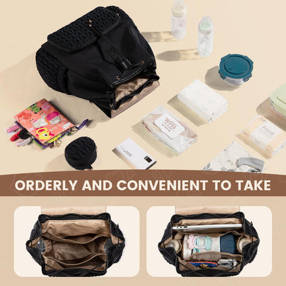 LOVEVOOK Diaper Bag Backpack, Small Baby Bag, Cute Baby Diaper Bag, Stylish Water-Resistant Travel Baby Bag for Mom, Baby Backpack with Changing Pad, Stroller Straps -Khaki