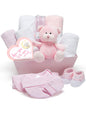 Baby Box Shop - Baby Shower Gifts for Girls - 14 Girl Newborn Essentials Girl Gifts, Includes Teddy Bear, Bodysuit, Bib, Mittens, Hat, Towel - Basket Gifts for Newborn Girl - Pink