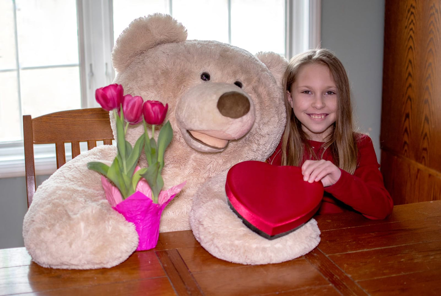HollyHOME 6ft Teddy Bear Giant Teddy Bear Stuffed Animal with Embroidered Paws Holiday Valentine's Toy Gift for Girlfriend Kids 72 inches Brown