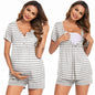 Ekouaer Women's Maternity Nursing Pajama Sets Short Sleeve Postpartum Pajamas Breastfeeding Pregnancy Clothes