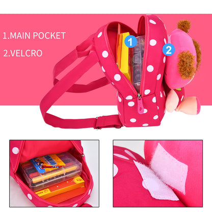 Cute Toddler Backpack Plush Doll Toy Snack Travel Bag Preschool Shoulder Bag Gift for Kid