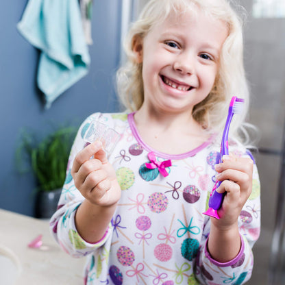 Kids' Soft Toddler Toothbrush, Gentle Bristles for Home, School, Camp, Sleepovers - Folding Handles for Tiny Hands (3 Pack)