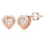 IEFWELL Heart Stud Earrings for Girls Women, S925 Sterling Silver Studs Hypoallergenic Earrings CZ Heart Earrings Initial Earrings for Teen Girls Kids Jewelry for Girls Gifts