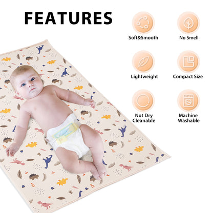 Vegan Leather Baby Changing Mat - Wipeable Portable Changing Pad, Foldable Travel Changing Mat for Baby, Newborns Toddlers Shower Gifts (Flower,20"*28")