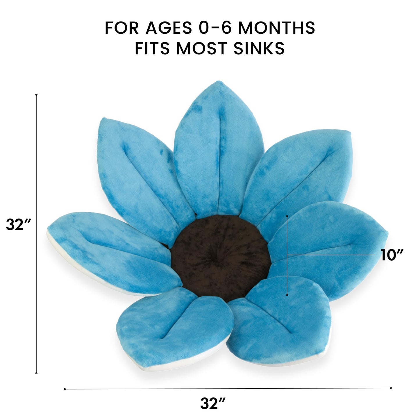 Blooming Bath Baby Bath Seat - Baby Tubs for Newborn Infants to Toddler 0 to 6 Months and Up - Baby Essentials Must Haves - The Original Washer-Safe Flower Seat (Original, Blue)