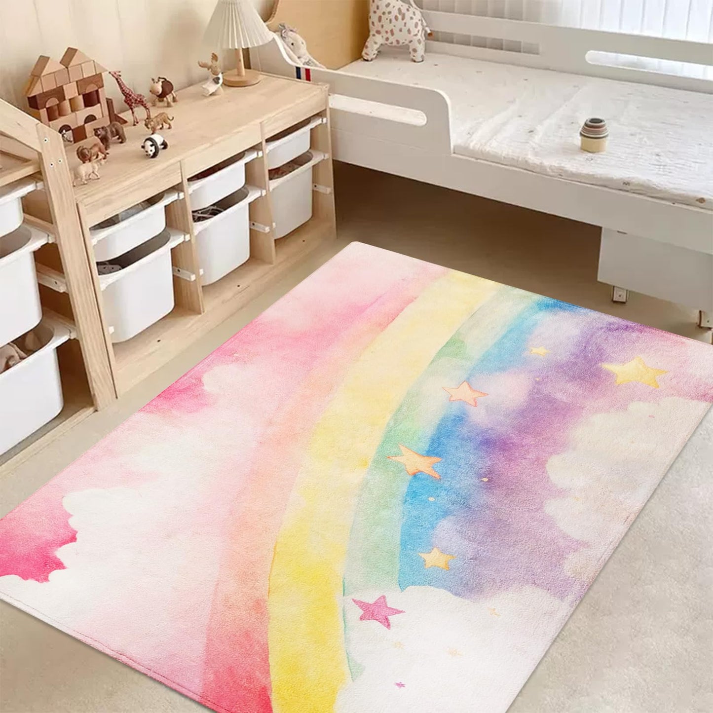 ABREEZE Kids Rug Play Mat Ultra Soft Rugs for Bedroom, 3.3'x5' Non Slip Cartoon Children Nursery Rug Area Rug Kids Carpet for Bedroom Decor Playroom Living Room