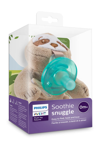 Philips AVENT Soothie Snuggle Pacifier Holder with Detachable Pacifier, 0m+, Giraffe, SCF347/01-1 Count (Pack of 1)