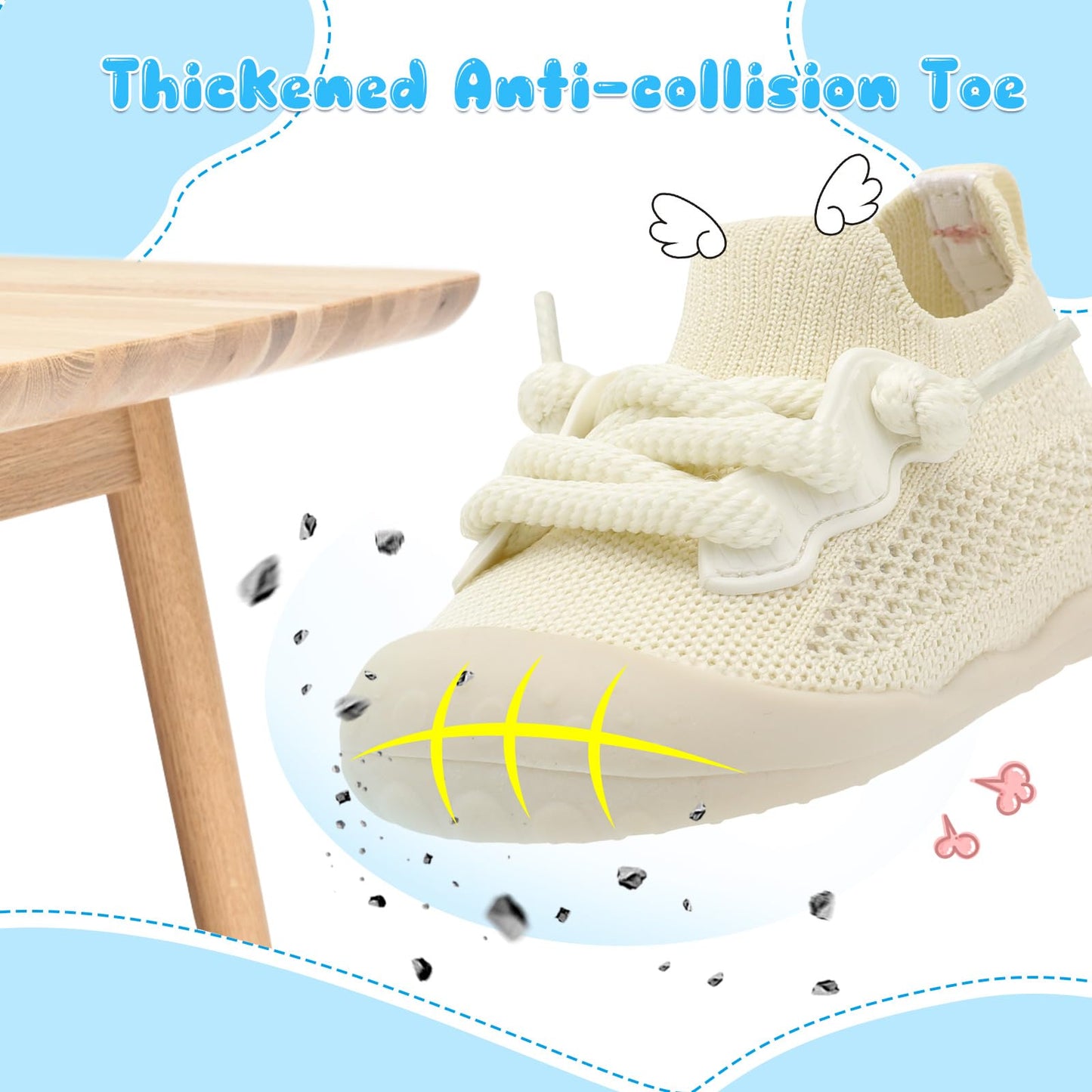 BARERUN Baby Shoes Baby First Walking Shoes Infant Sneakers Wide Barefoot Slip on Soft Sole Boys Girls Crib Shoe Toddler Breathable Lightweight House Socks