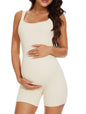 Maternity Workout Romper Pregnancy Yoga Ribbed One Piece Seamless Tank Top Jumpsuit
