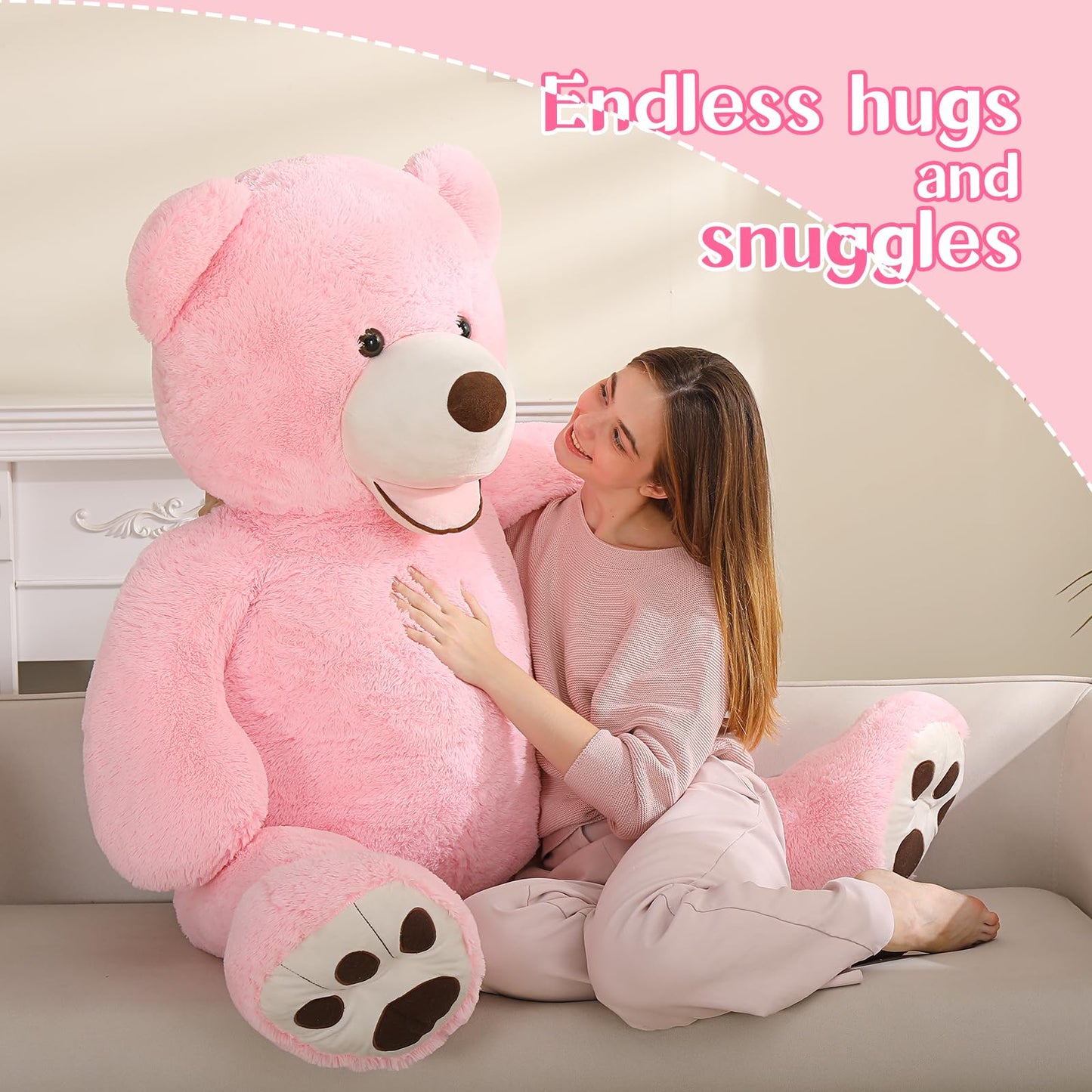 MaoGoLan Giant Teddy Bear Stuffed Animal, 10 Feet Tall, Jumbo Size Plush, Charming and Fluffy for Decorations, Celebrations, Valentine's Day