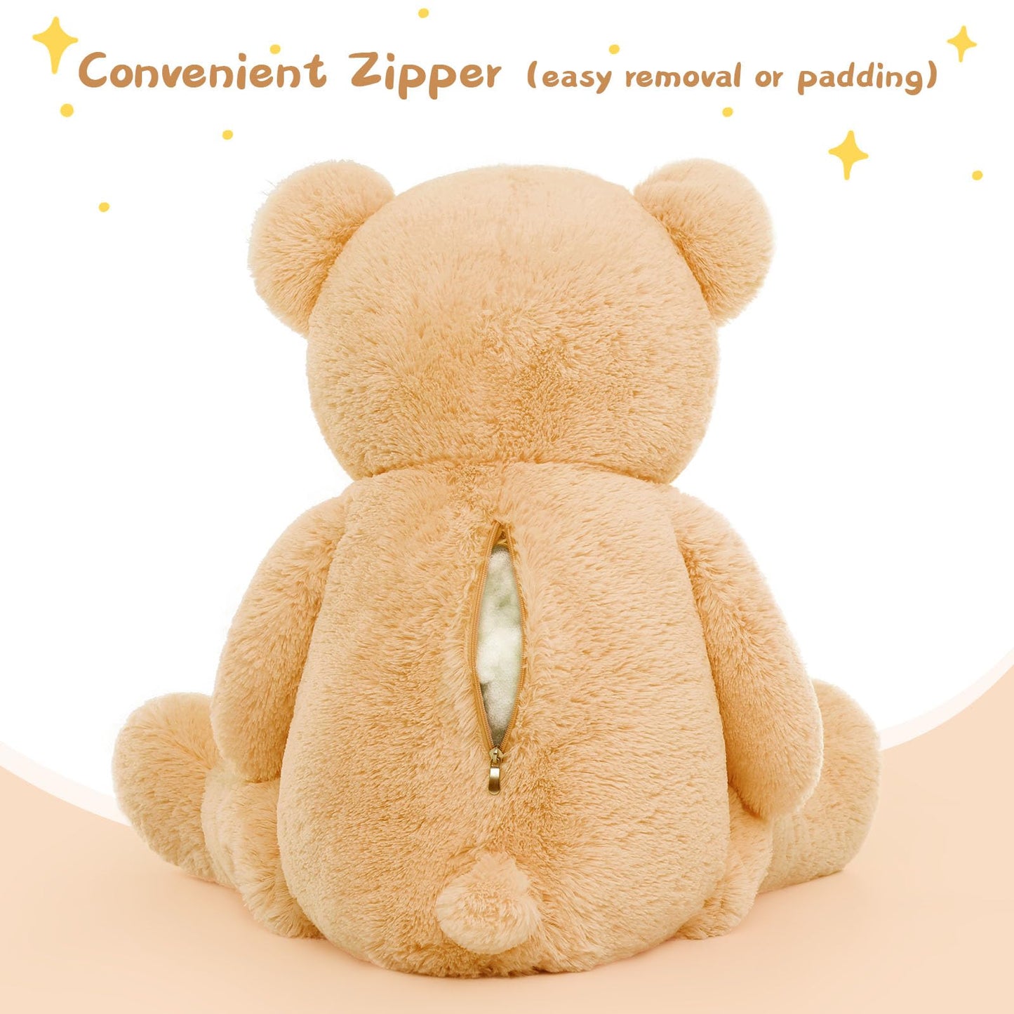 Muiteiur 49 inch Giant Teddy Bear Stuffed Animal, Big Bear Plush with Big Footprint, Great Gift for Party Decorations (Brown)