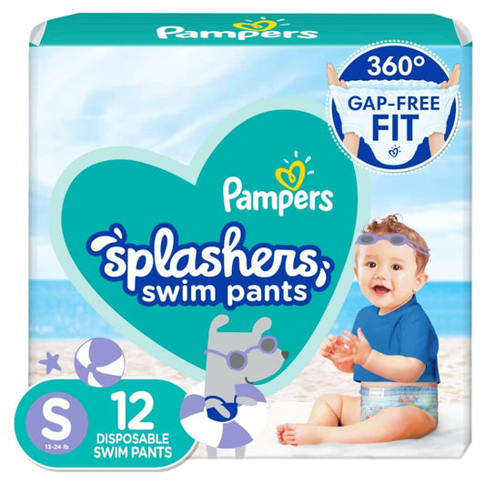 Pampers Swim Diapers - Splashers - Size 2-3, 20 Count, Gap-Free Disposable Baby Swimming Pants