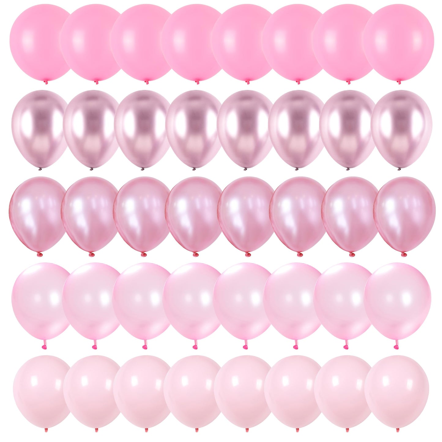 Retro Blush Pink Balloons, 60 Packs 12 Inch Dusty Pink Metallic Chrome Rose Gold White Sand Nude Balloons for Bridal Baby Shower Girls Boho Birthday Wedding Decorations Supplies