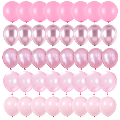 Retro Blush Pink Balloons, 60 Packs 12 Inch Dusty Pink Metallic Chrome Rose Gold White Sand Nude Balloons for Bridal Baby Shower Girls Boho Birthday Wedding Decorations Supplies