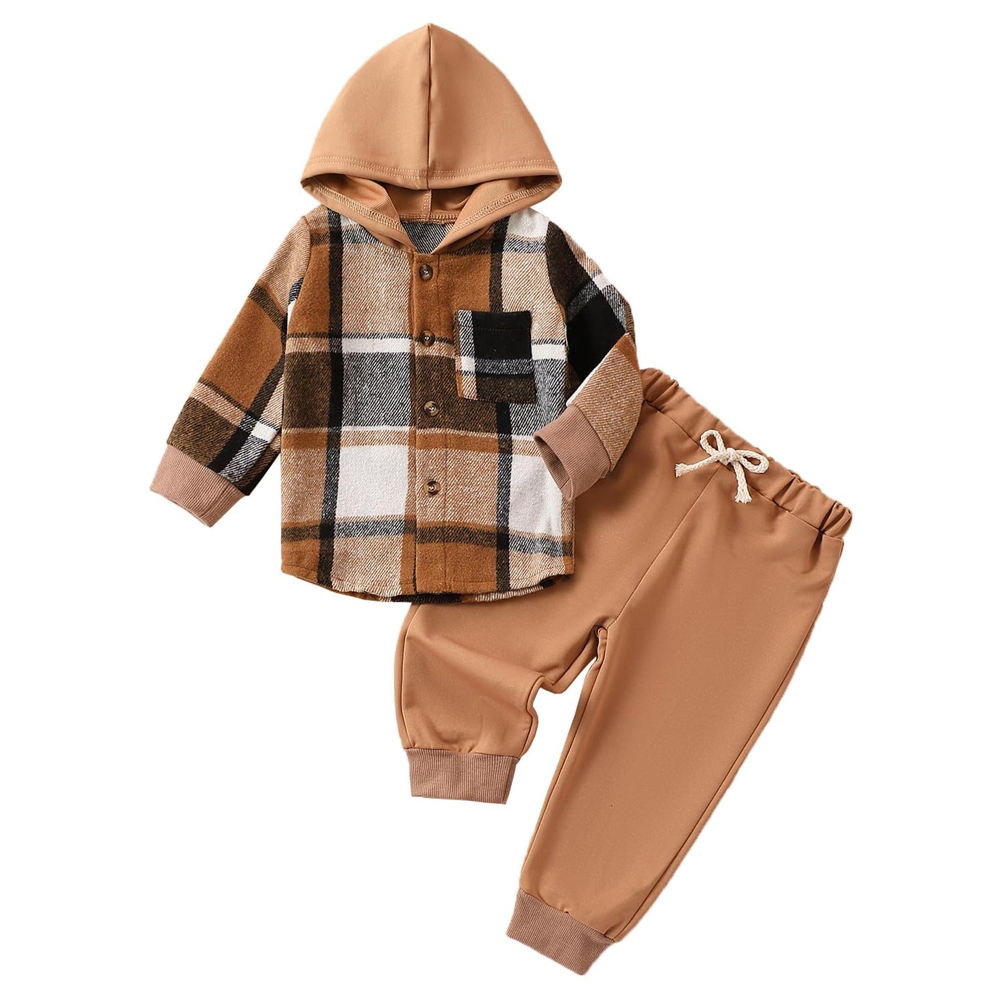 Infant Baby Boy Fall Winter Clothes Outfits Hooded Long Sweatshirt Pants Set Toddler Clothes 6 12 18 24 Months 2T