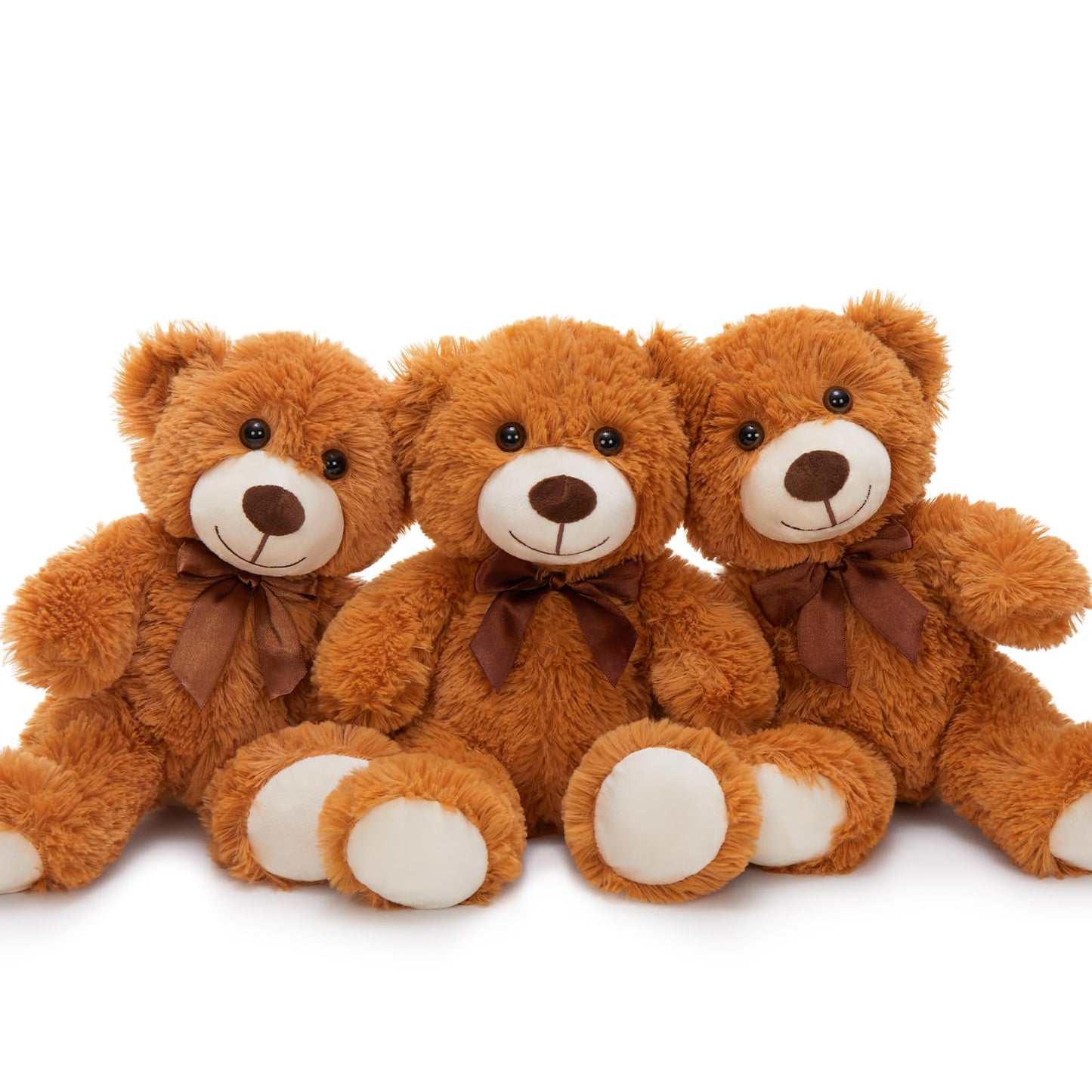 MorisMos 6Pcs Teddy Bears Bulk Baby Shower, 14inch Cute Teddy Bear Stuffed Animals Plush, Small Stuffed Bears on Centerpiece Baby Shower, White