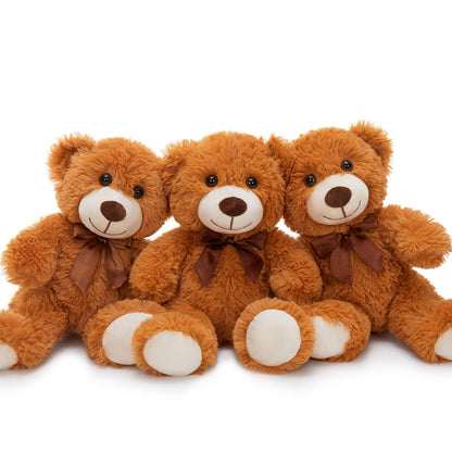 MorisMos 6Pcs Teddy Bears Bulk Baby Shower, 14inch Cute Teddy Bear Stuffed Animals Plush, Small Stuffed Bears on Centerpiece Baby Shower, White