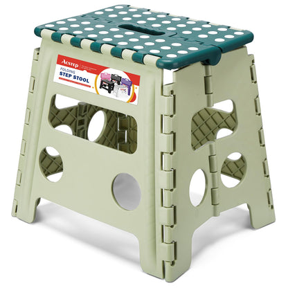 ACSTEP Folding Step Stool 9'' Tall Kids Step Stool Holds Up to 300 lb Plastic Foldable Step Stools for Kids Non-Slip Surface with Carry Handle Collapsible Stool for Home, Outdoor and Indoor(Black)