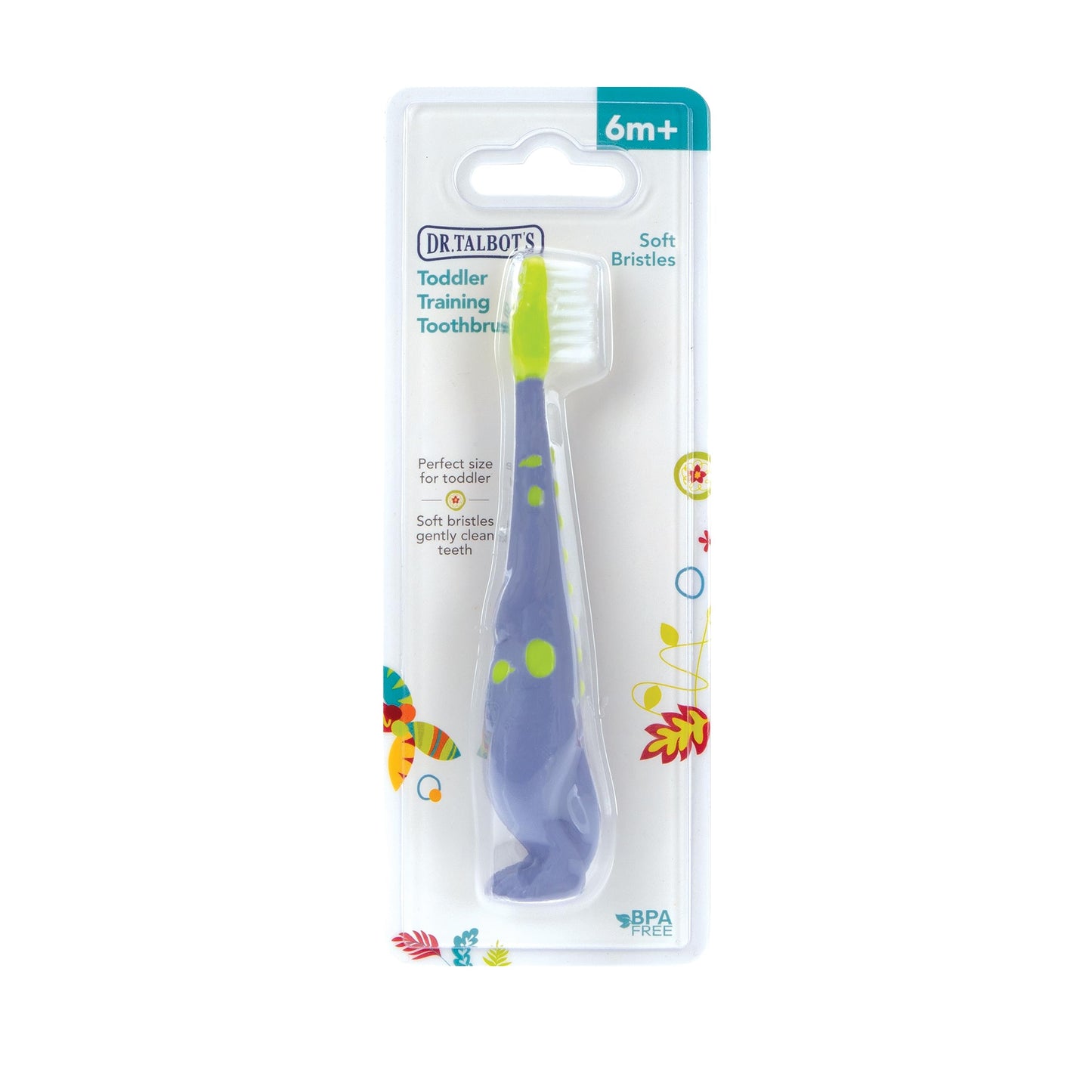 Dr. Talbot's Toddler Training Toothbrush and Natural Kids Toothpaste with Citroganix - 1.6 oz - Fluoride-Free Toothpaste and Toddler Toothbrush - 6+ Months - Alligator