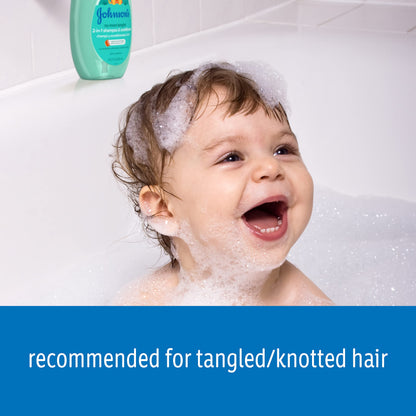 Johnson's Kids No More Tangles 2-in-1 Detangling Shampoo & Conditioner for Kids & Toddlers, Gentle & No More Tears, Hypoallergenic & Free of Parabens, Sulfates & Dyes, 20.3 fl. oz