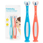 Frida Baby Triple-Angle Toothhugger Training Toddler Toothbrush | Toddler Toothbrush 2 Years and Up, Cleans All Sides at Once | Pink