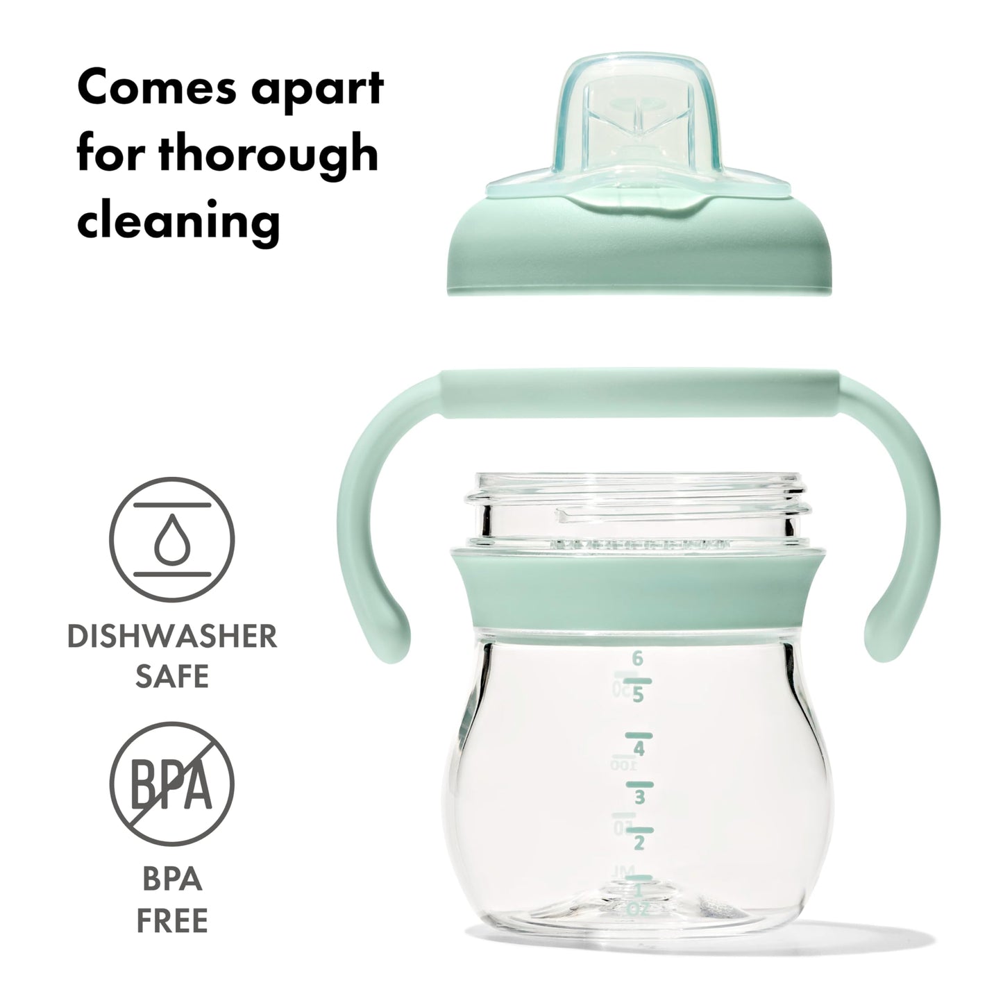OXO Tot Transitions Soft Spout Sippy Cup with Removable Handles - 6 oz. - Blossom