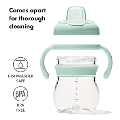 OXO Tot Transitions Soft Spout Sippy Cup with Removable Handles - 6 oz. - Blossom