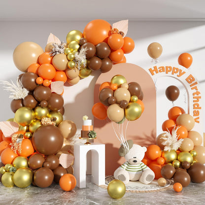 Dusty Pink Brown Balloon Arch Kit, Double Stuffed Blush Brown Cream Beige Nude Tan Pink Balloons Boho Balloon Garland Kit for Birthday Baby Shower Wedding Bridal Shower Gender Reveal Party Decoration