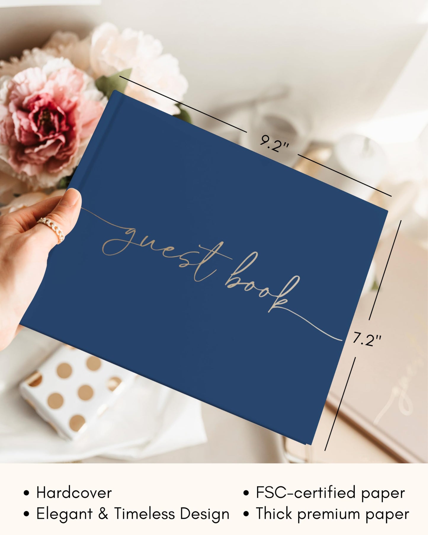 Lamare Elegant Blank Page Wedding Guest Book – The Perfect Polaroid Guest Book for Wedding Receptions, Birthdays, Baby Showers, and Special Events – A Stylish Sign-in Book for Guests