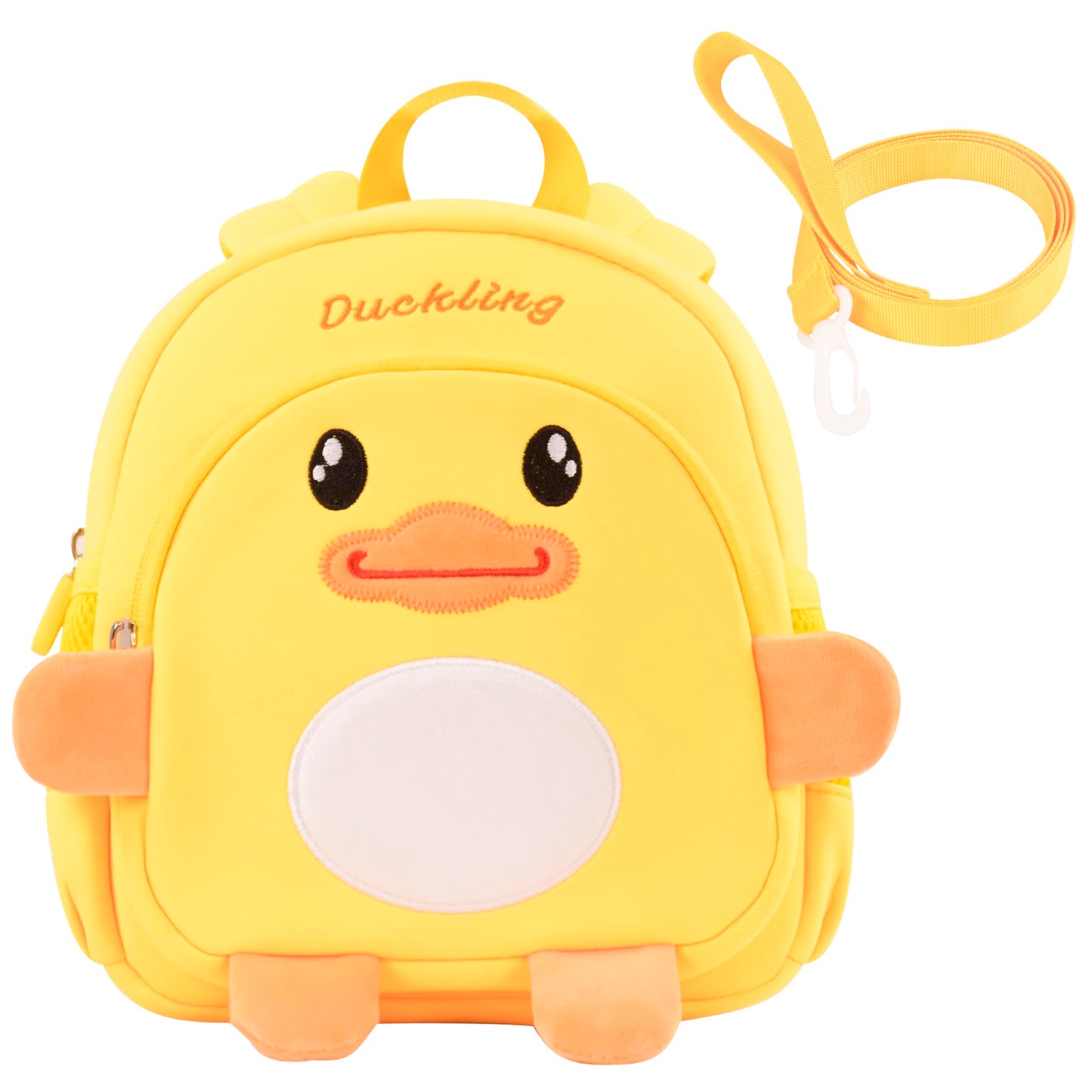 Toddler Backpacks for Boys Girls 2-4 Cute 3D Kids Duck Schoolbag with Baby Leash for Small Preschool Kindergarten Bookbag Cartoon Mini Travel Bags 10inch (Yellow)