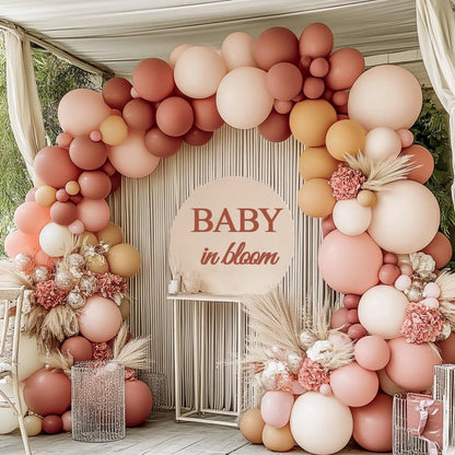 Dusty Pink Brown Balloon Garland Nude Tan Pink Rose Gold Metallic Double Stuffed Dusty Rose Mauve Blush Beige Balloon Arch Kit for Baby Shower Birthday Bridal Wedding Party Decoration