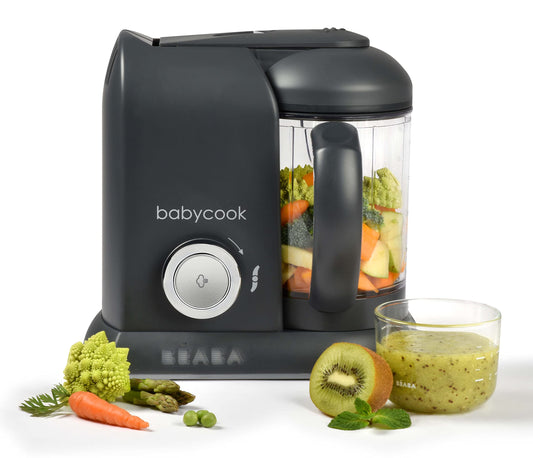 BEABA Babycook Solo 4 in 1 Baby Food Maker, Puree Steamer and Blender for Purees, Grinder with Auto Steam Cooking, Lrg Capacity 4.5 Cups 27 Servings in 20 Mins, Rose Gold