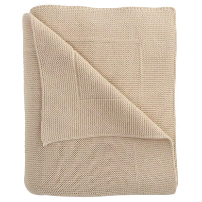 Knitted Organic Cotton Baby Blanket- Swaddle Blanket, 30" x 40" Soft Receiving Blanket for Newborn (Mochachino)
