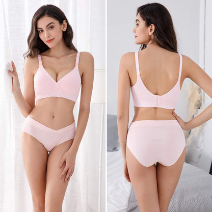 Vinfact 3 Pack Nursing Bras for Breastfeeding Seamless V Neck Maternity Bra Women Pregnancy Breastfeeding Bra