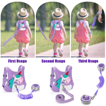 Toddler Leash-Baby Walking Safty Harness and Child Anti Lost Wrist Link for Girls/Boys Travel (Pink)