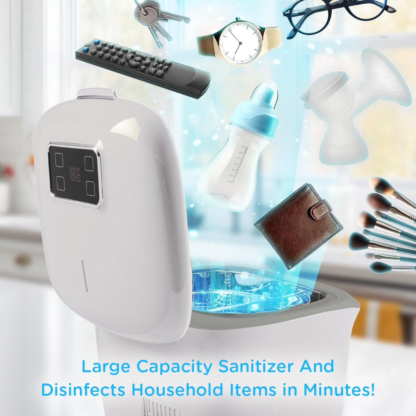 EVLA'S 4-in-1 Baby Bottle Sanitizer and Dryer, UV Light Sanitizer for Phones, Keys, Credit Cards, Feeding Bottles, Touch-Screen, Baby Essential, Sanitizes in Minutes, Removes up to 99.9% Viruses