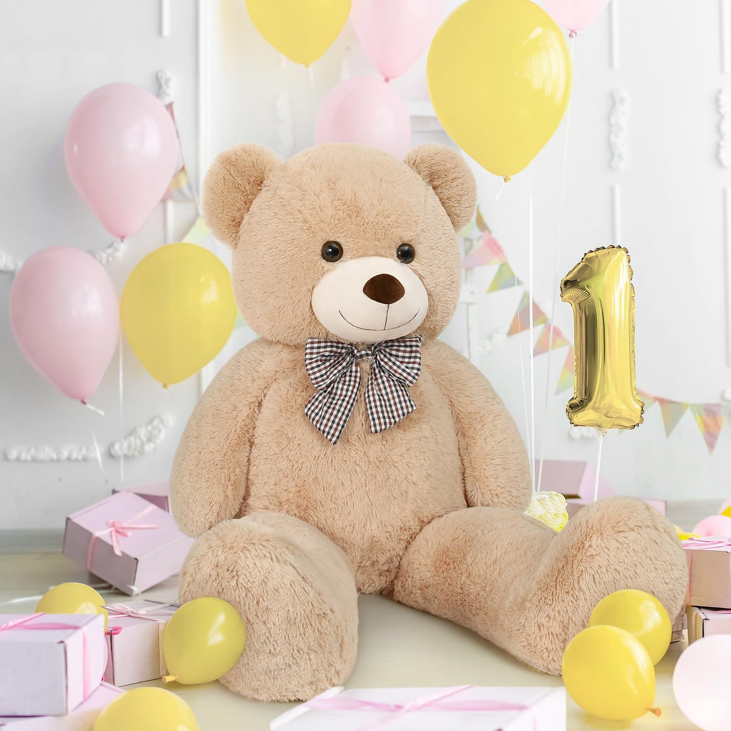 51 inch Big Teddy Bear Cute Giant Stuffed Animals Soft Plush Toy for Girlfriend Kids for Birthday Christmas Valentine's Day
