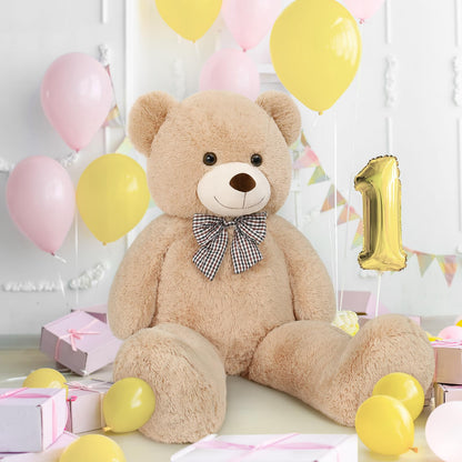 51 inch Big Teddy Bear Cute Giant Stuffed Animals Soft Plush Toy for Girlfriend Kids for Birthday Christmas Valentine's Day