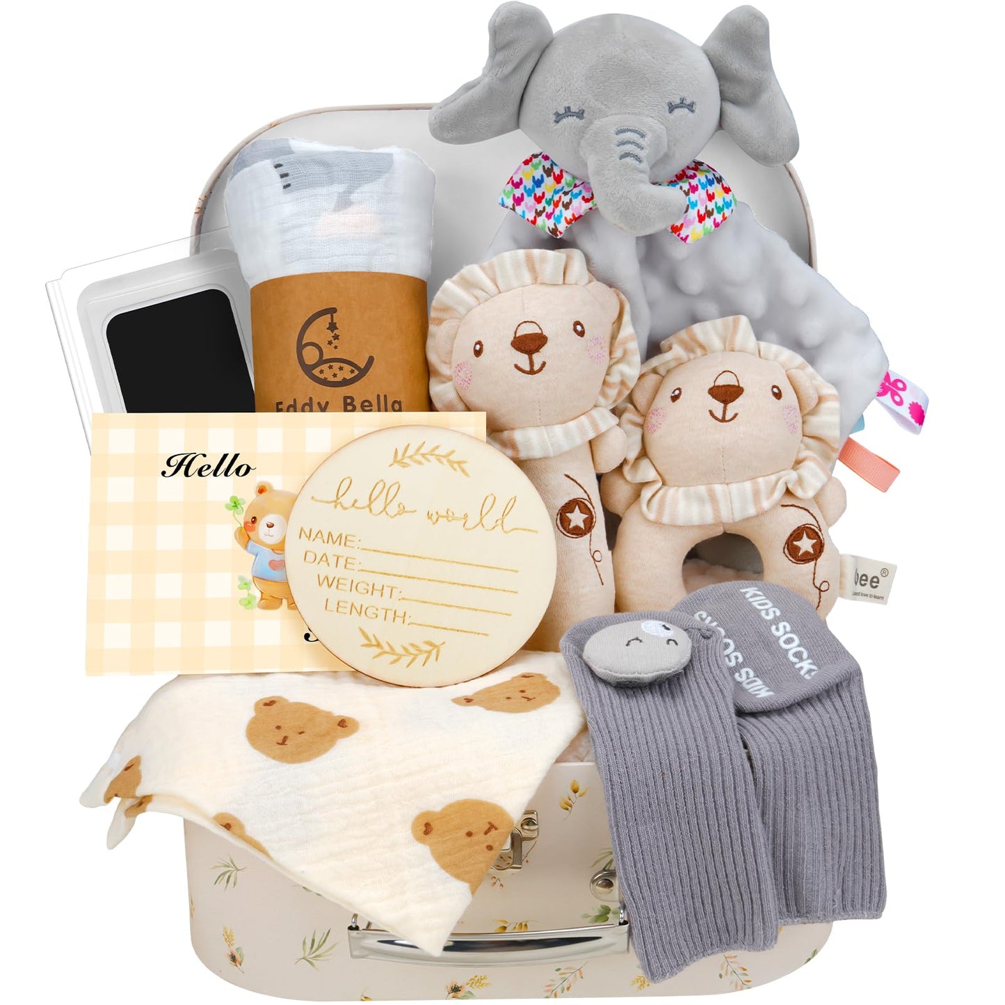Baby Boy Gifts for Baby Shower, 10Pcs Newborn Baby Shower Boy Gift, Premium & Exquisite Welcome Baby Gift Basket Set Baby Boy Shower Gifts, Baby Boy Gift Basket Set & Baby Boy Gifts Set