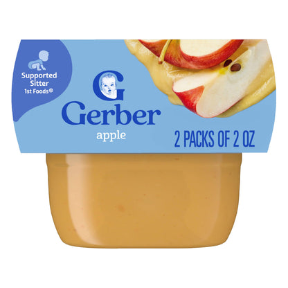 Gerber 1st Foods Baby Food Banana Puree, Natural & Non-GMO, 2 Ounce Tubs, 2-Pack (Pack of 8)