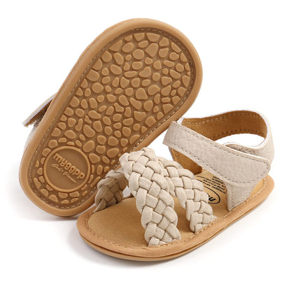 SOFMUO Baby Girls Boys Sparkly Bowknot Sandals Premium Soft Anti-Slip Rubber Sole Infant Summer Outdoor Shoes Toddler First Walkers