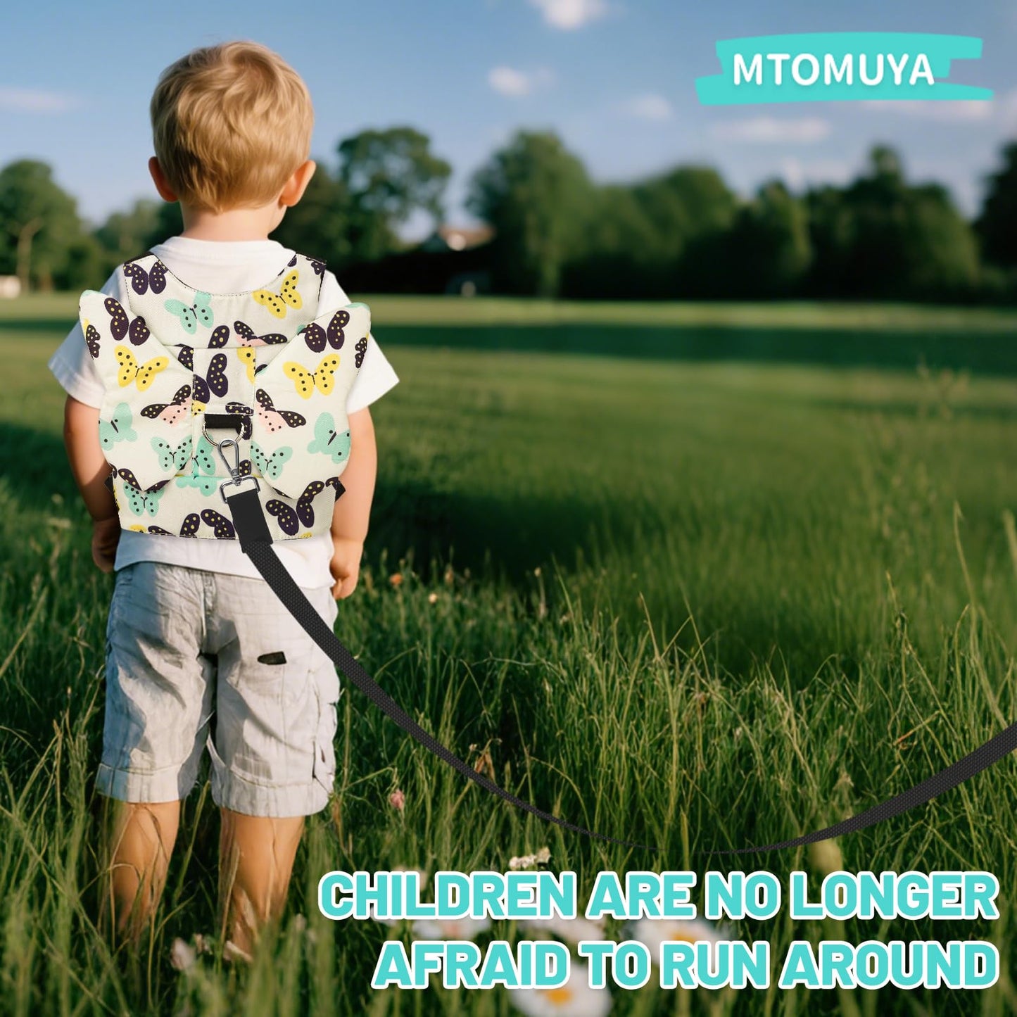 Toddler Harness with Anti Lost Wrist Link - Baby Safety Leash for Kids for Travel for Crowded Parks, Airports
