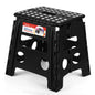 ACSTEP Folding Step Stool 9'' Tall Kids Step Stool Holds Up to 300 lb Plastic Foldable Step Stools for Kids Non-Slip Surface with Carry Handle Collapsible Stool for Home, Outdoor and Indoor(Black)