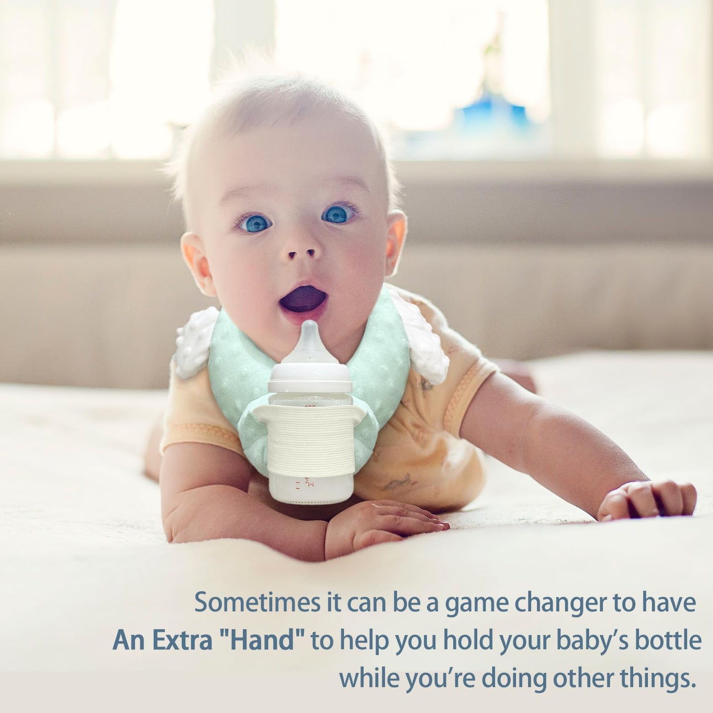 Baby Bottle Holder,Bottle Holder for Baby self Feeding,Baby Bottle Holder Hands Free Feeding,Newborn Bottle Holder,Twin Baby Feeding Pillow,Newborn Essentials (Minty Green）