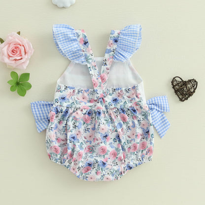 Newborn Baby Girl Clothes Letter Print Flying Sleeve Romper Bodysuit Cute Summer Jumpsuit Daddys Girl Baby Clothes