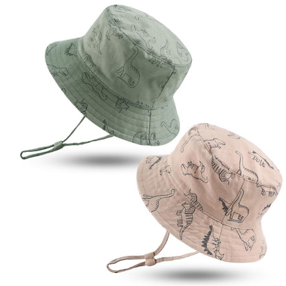 JANGANNSA Dinosaur Baby Boys Sun Hat Cotton Toddler Girls Bucket Hats Summer Sun Protect Cap for Kids