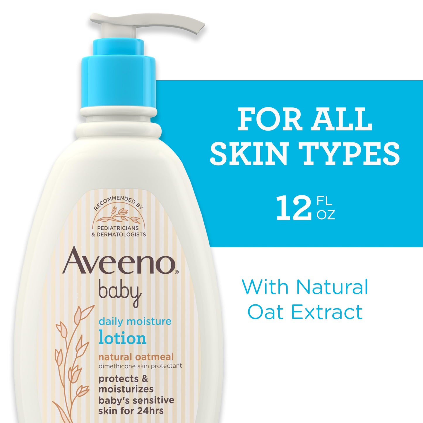 Aveeno Baby Daily Moisture Gentle Body Wash & Shampoo with Oat Extract, 2-in-1 Baby Bath Wash & Hair Shampoo, Tear- & Paraben-Free for Hair & Sensitive Skin, Lightly Scented, 18 fl. oz