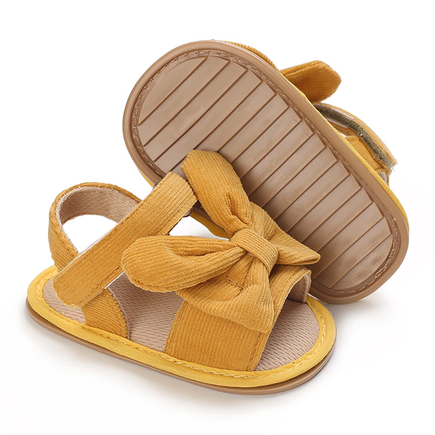 SOFMUO Baby Girls Sandals Premium Soft Sole Infant Indoor Flat Newborn Slippers Lightweight Comfort Toddler Summer Princess Dress Shoes